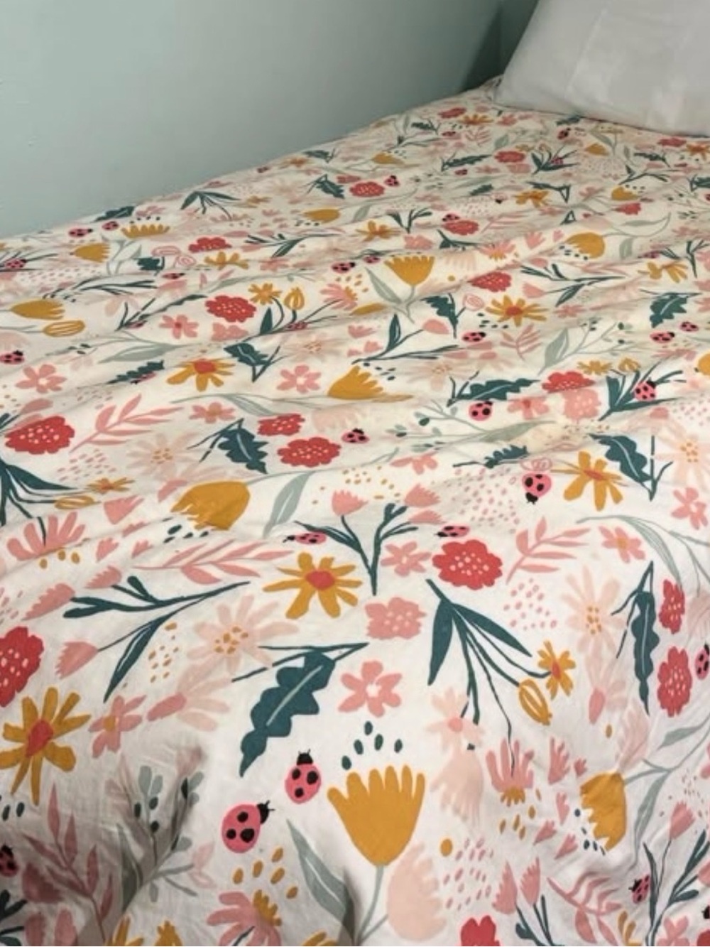Target Floral Comforter Cover in Pink, Mustard & Teal